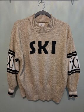 The Loft Lou & Grey 'SKI' Beige Crewneck Sweater